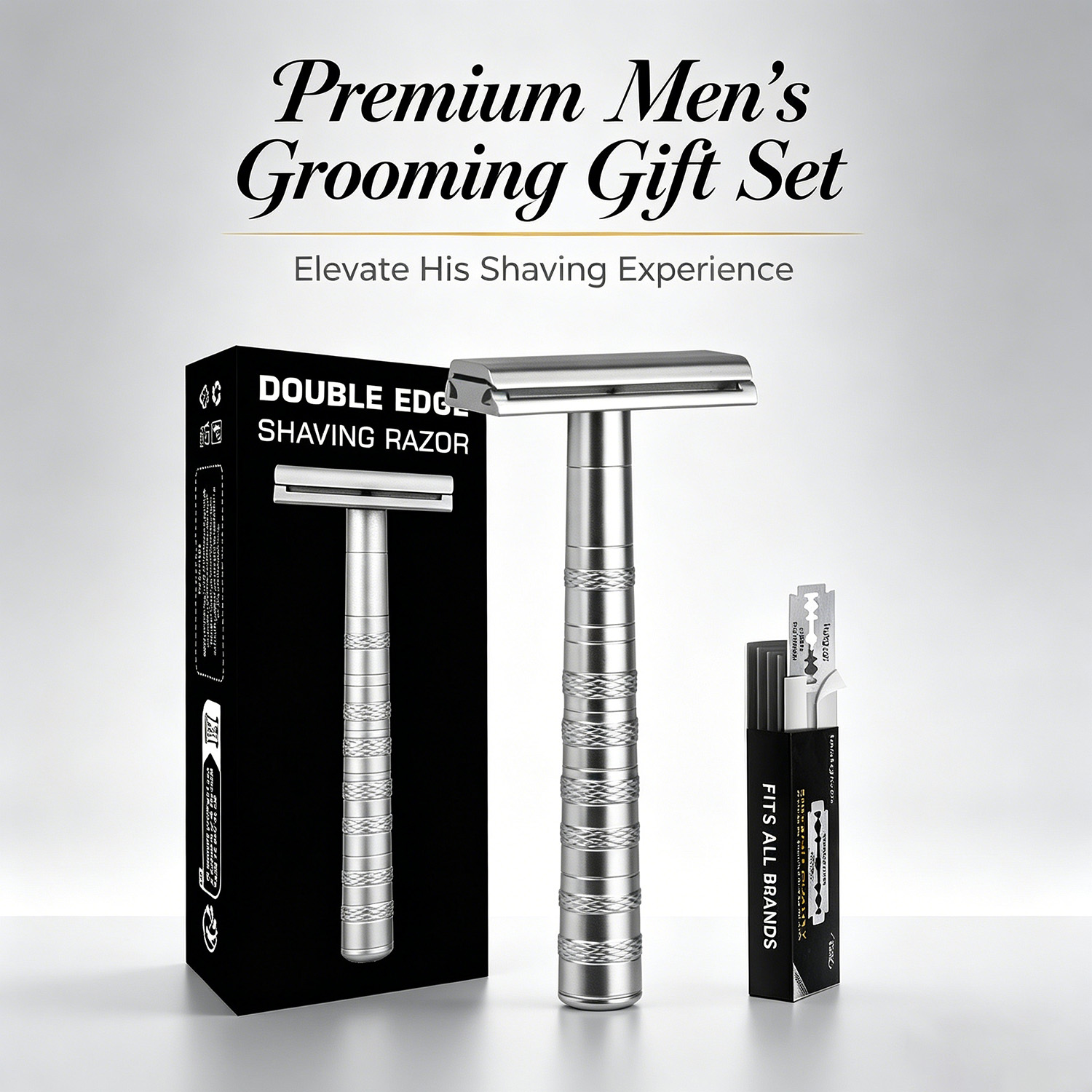 Safety Razor Handle - Doppelschneidiger Sicherheitsrasierer mit 5 Ersatzklingen 30