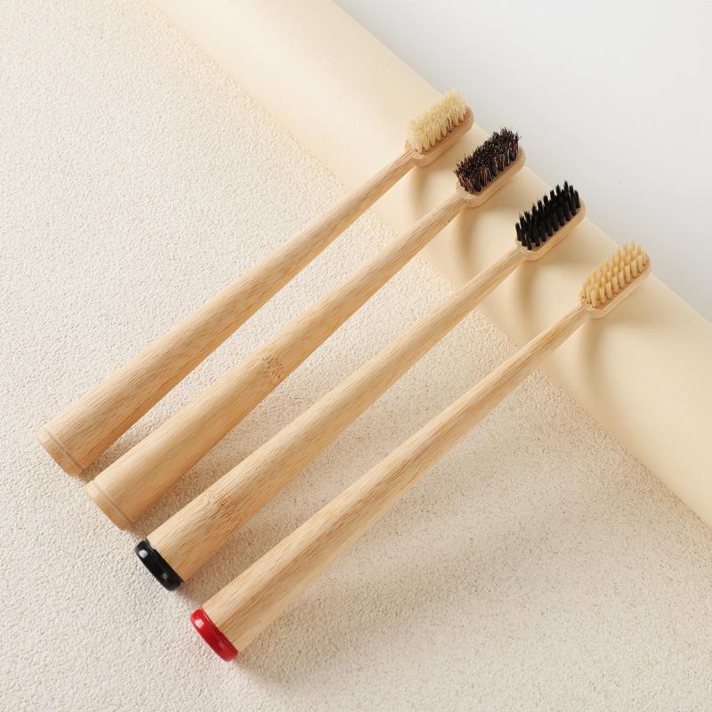 Bamboo Toothbrush - 1 Stück/4 Stück Pferdeborsten-Bambuszahnbürste Luxuriös Weich