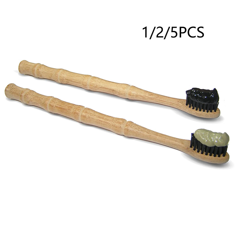Bamboo Toothbrush - 1/2/5 Stück natürliche, biologisch abbaubare Bambus-Zahnbürste: