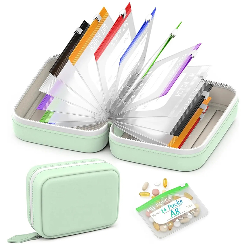 Reusable Bag - 7/14 Wöchentlicher Pillenorganizer, farbcodiertes Pillenetui, wasserdichtes