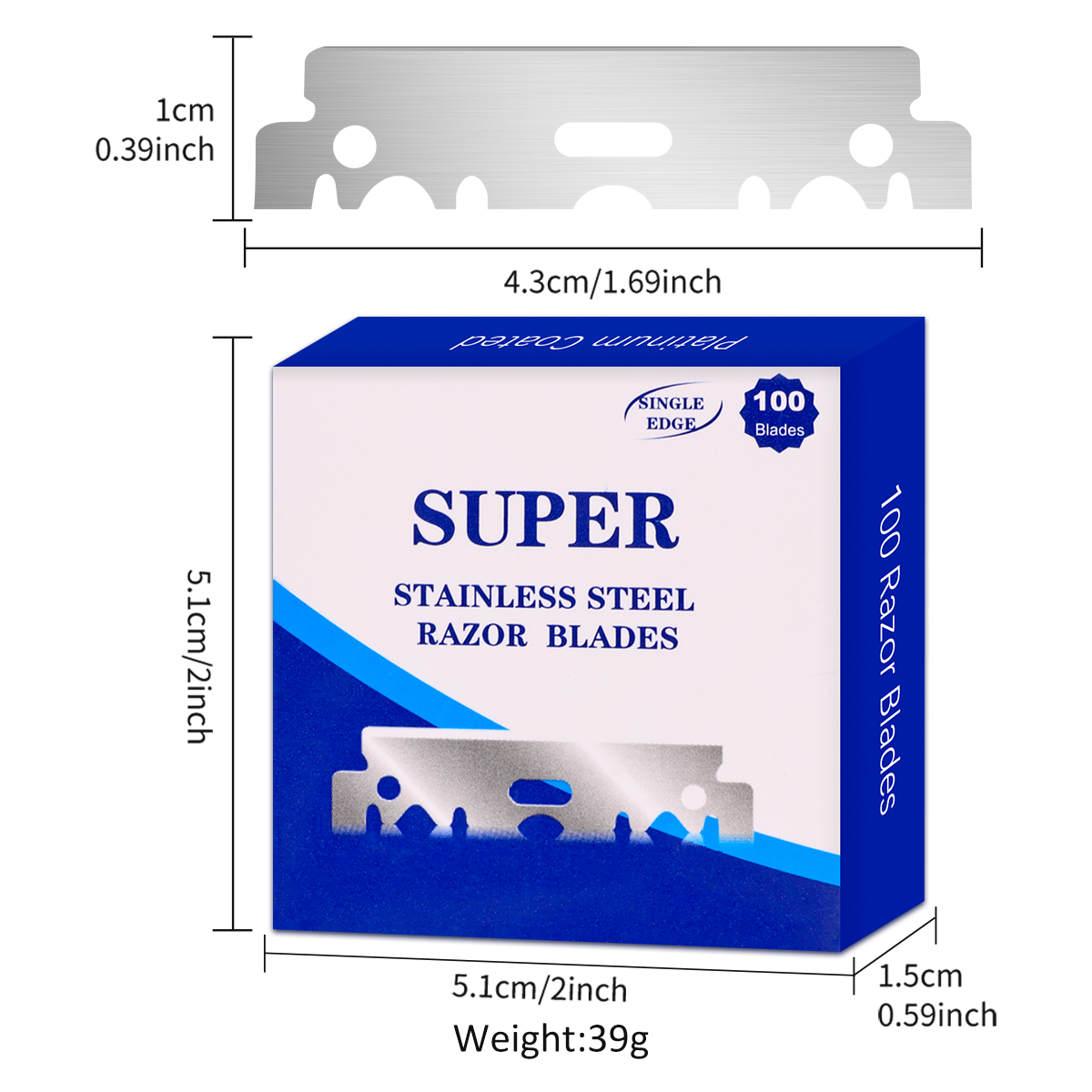 100 Stück Edelstahl-Rasierklin – Safety Razor Handle Bewertung und Preis