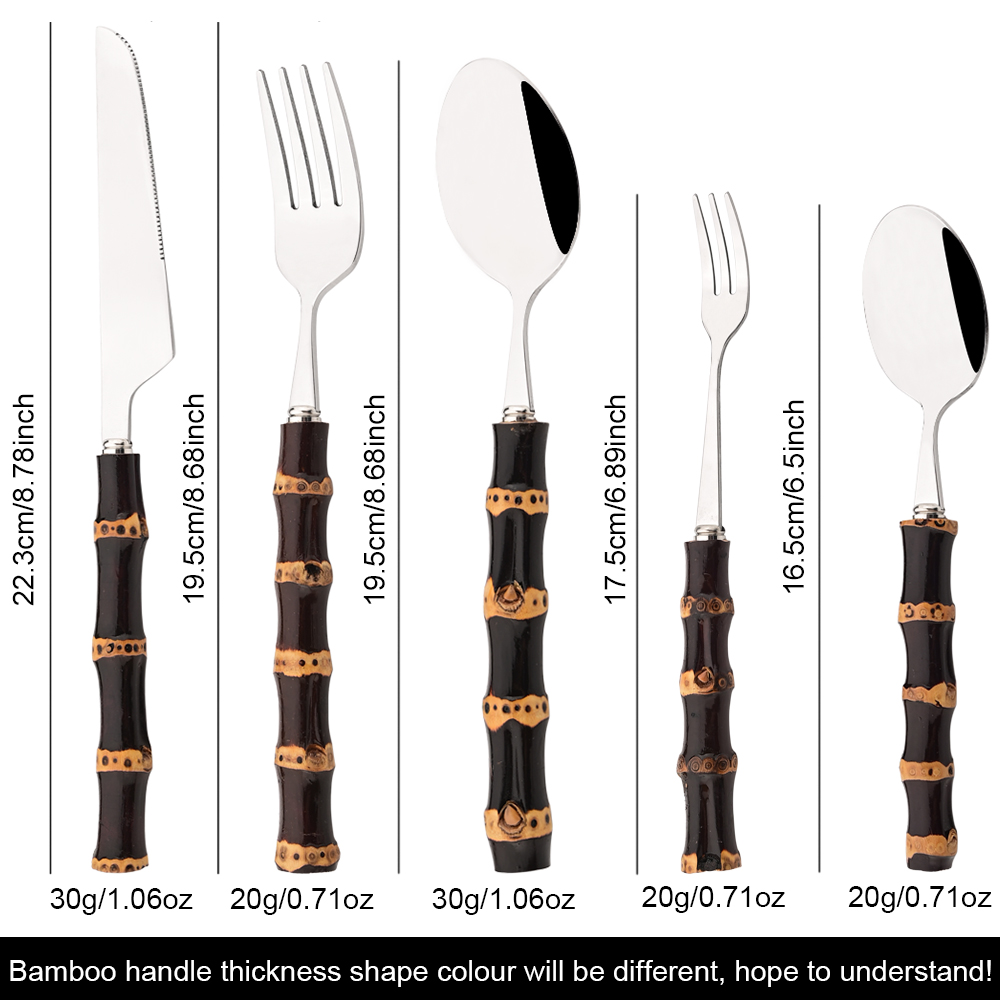 5Pcs Kreative Hause Bambus Gri – Bamboo Cutlery Bewertung und Preis